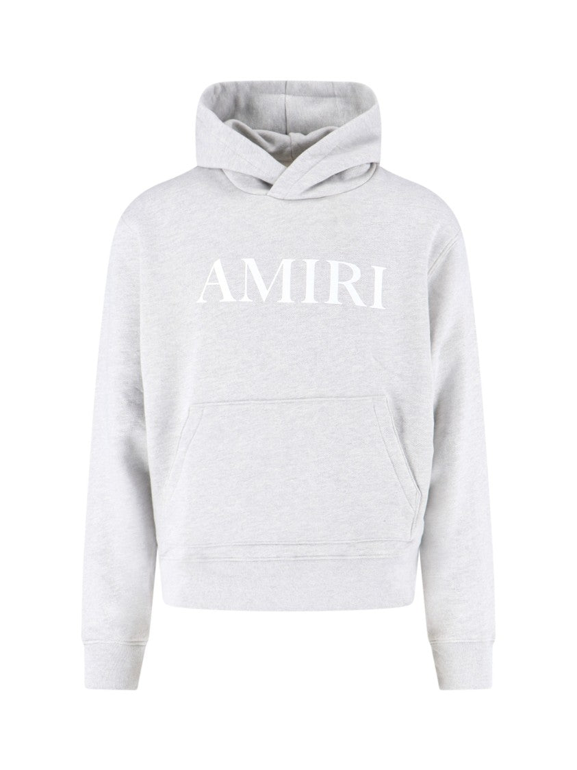 Amiri Core Logo Grey Hooded Cotton Sweatshirt
