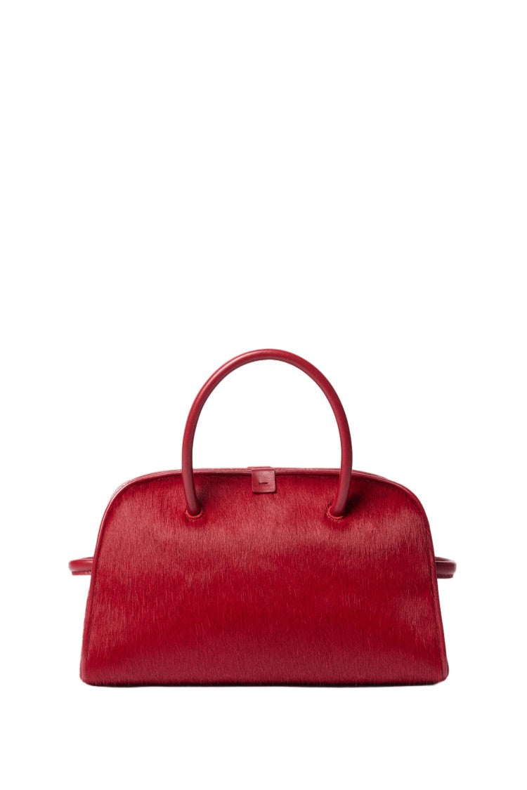 Jacquemus Soft Red Bowling Bag With Bow Detail