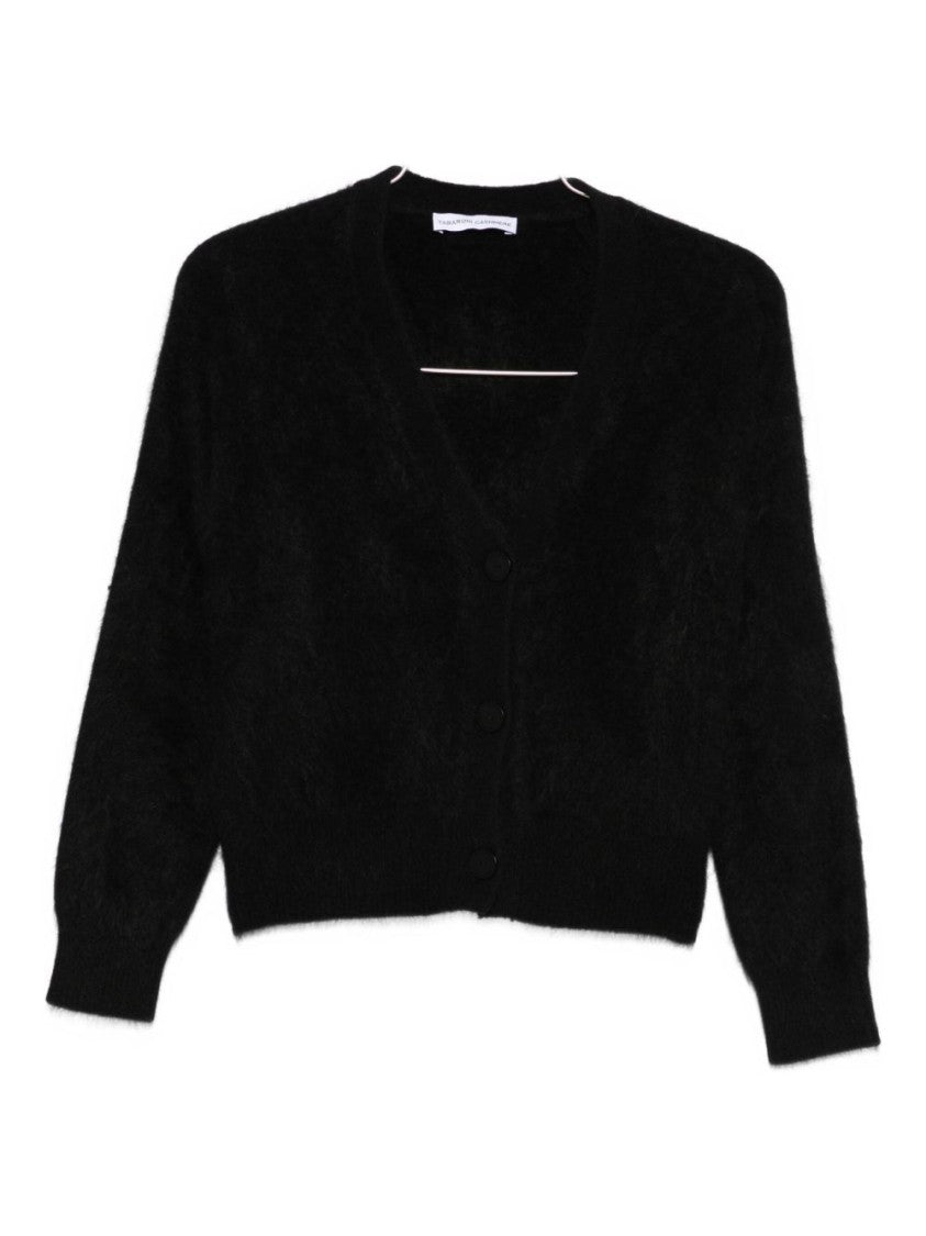 Tabaroni Cashmere Soft Black Cardigan With V-Neckline