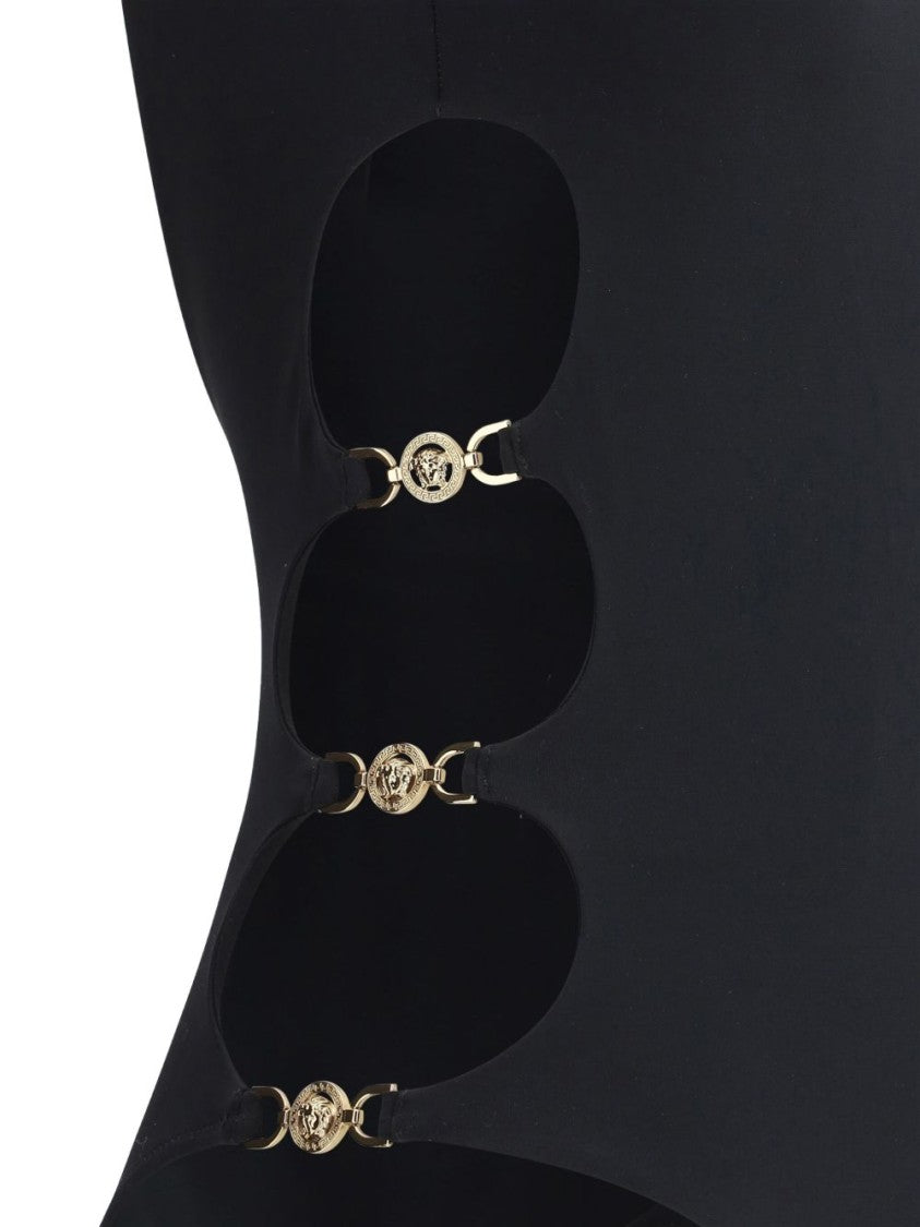 Versace Lycra One-Piece Swimsuit With Medusa Details
