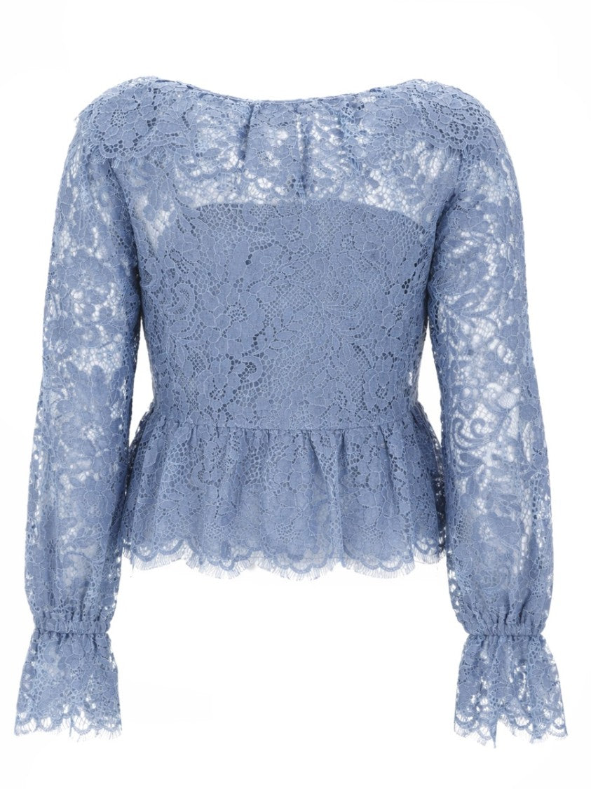Michael Michael Kors Lace Floral Intricate Peplum Top