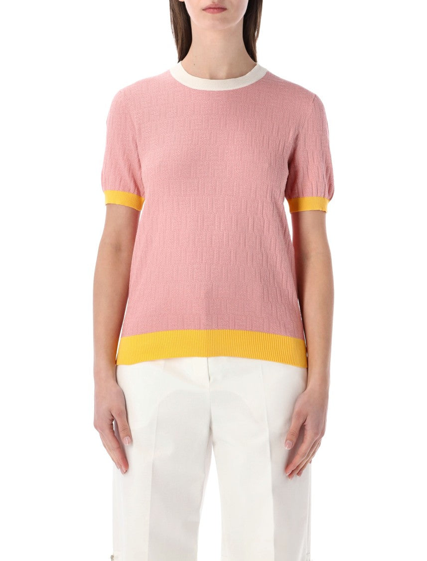 Fendi Ff Jacquard Cotton-Silk T-Shirt