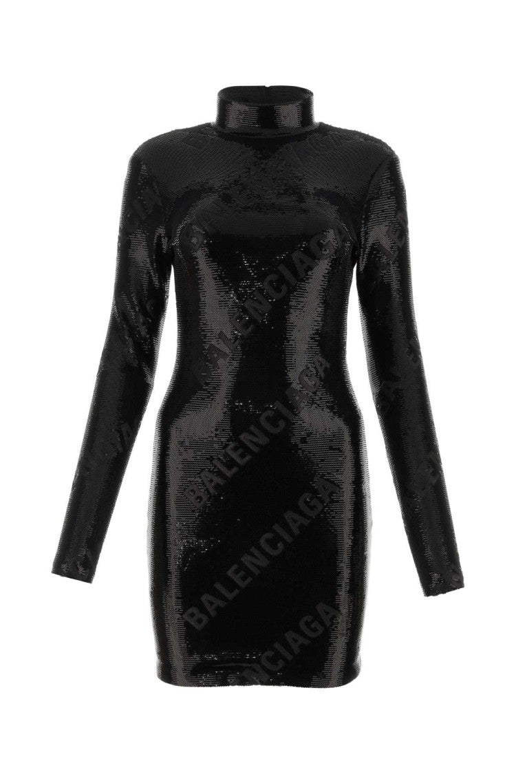 Balenciaga Black Sequins Mini Dress