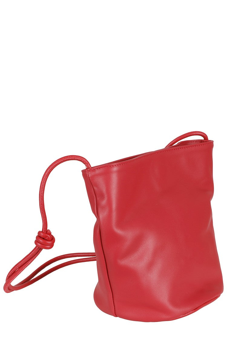 La Piscine Red Sac Bag Adjustable Strap Leather Shoulder Bag