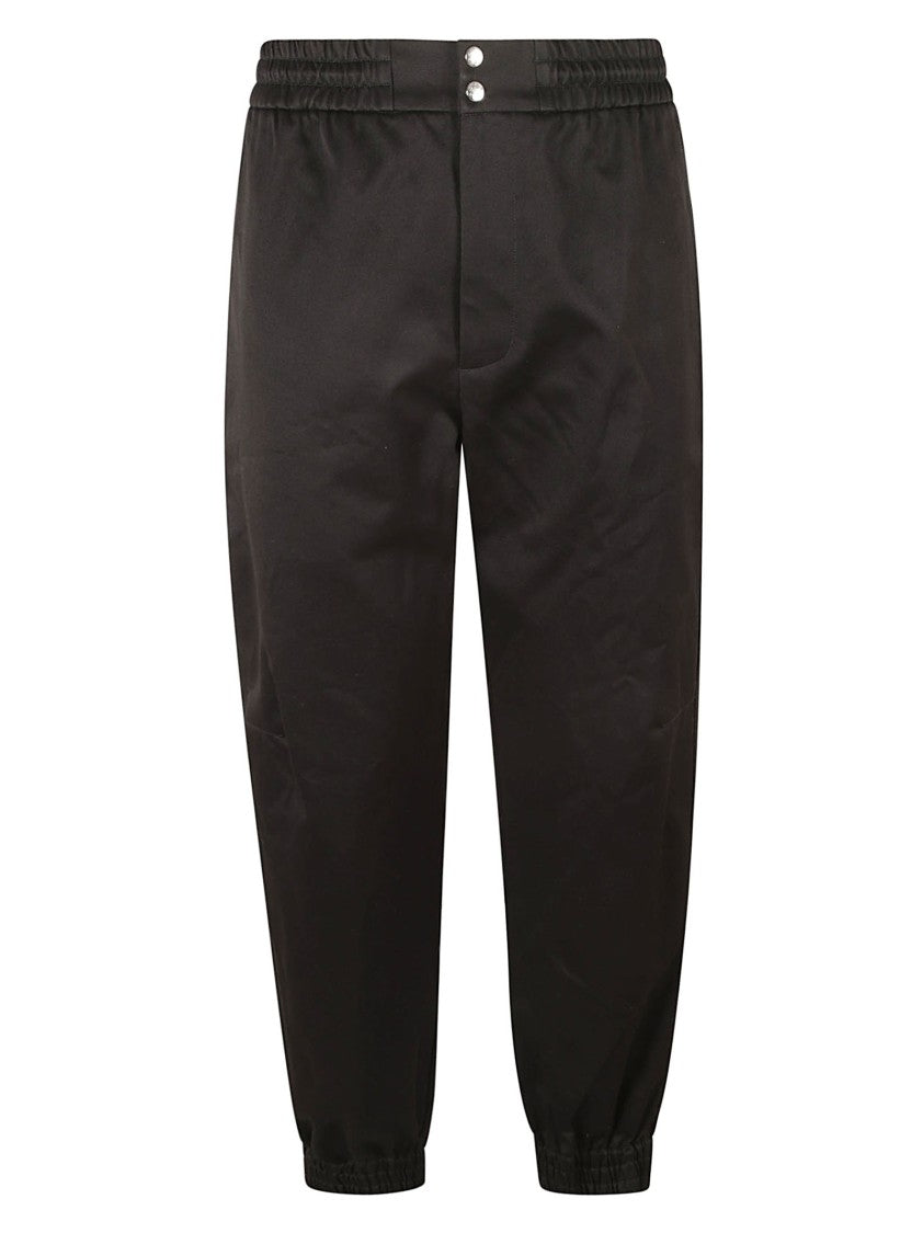Alexander Mcqueen Relaxed-Fit Black Trousers With Elasticated Waistband