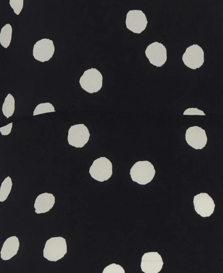 Max Mara Knee-Length Silk Dress With Gathered Neckline And Polka Dot Print