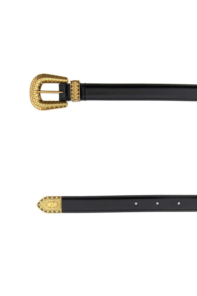 Valentino Garavani Black Leather Belt