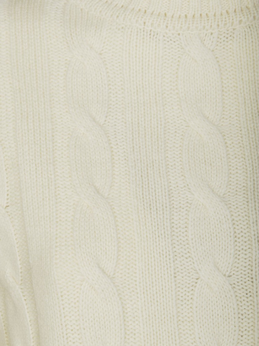 Daniele Fiesoli Cable Knit Sweater With High Turtleneck And Ribbed Details