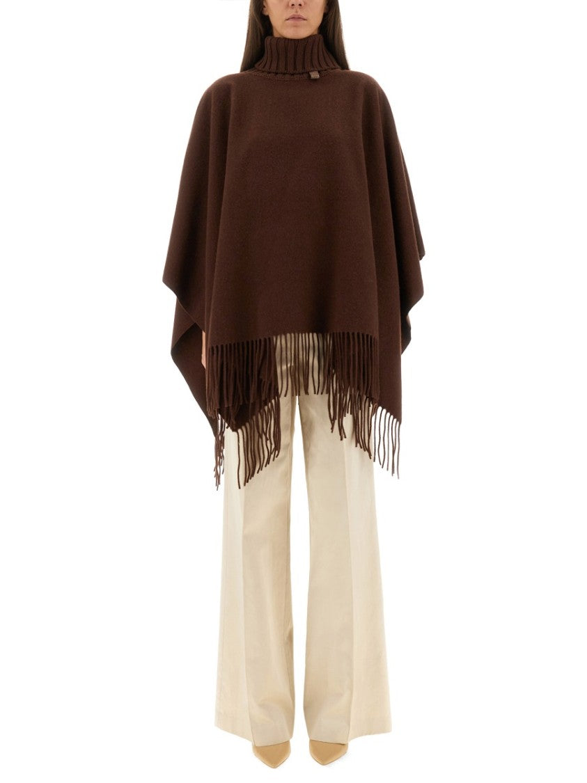 Fabiana Filippi Luxurious Brown Poncho