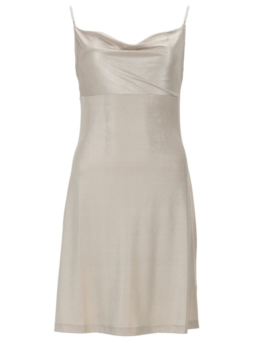 Versace Jeans Couture Draped Satin Spaghetti Straps Mini Dress