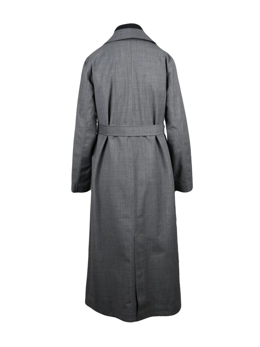 K-Way Grey Jorance Removable Vest Wool-Blend Coat
