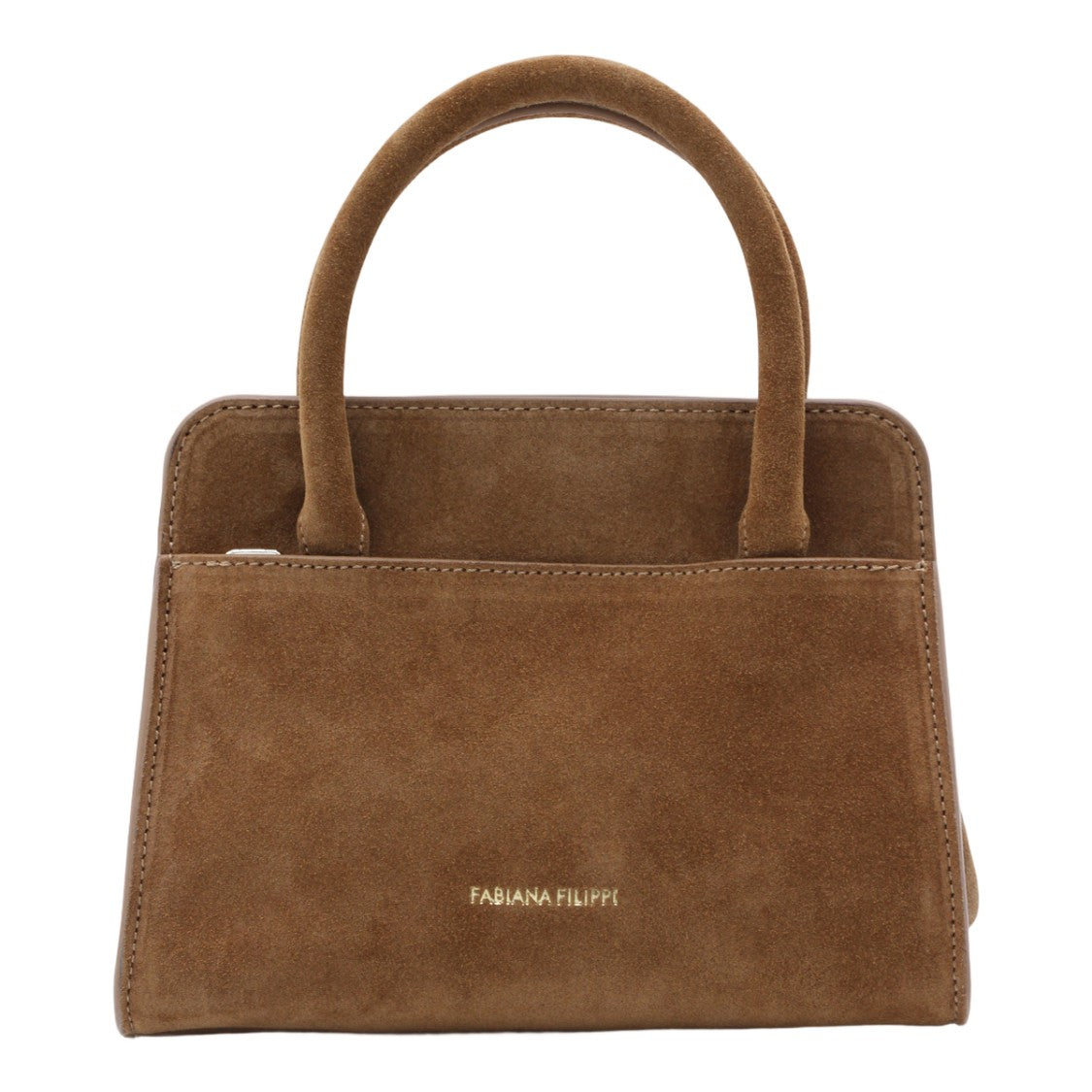 Fabiana Filippi Structured Suede Handbag With Metallic Turn-Lock Closure