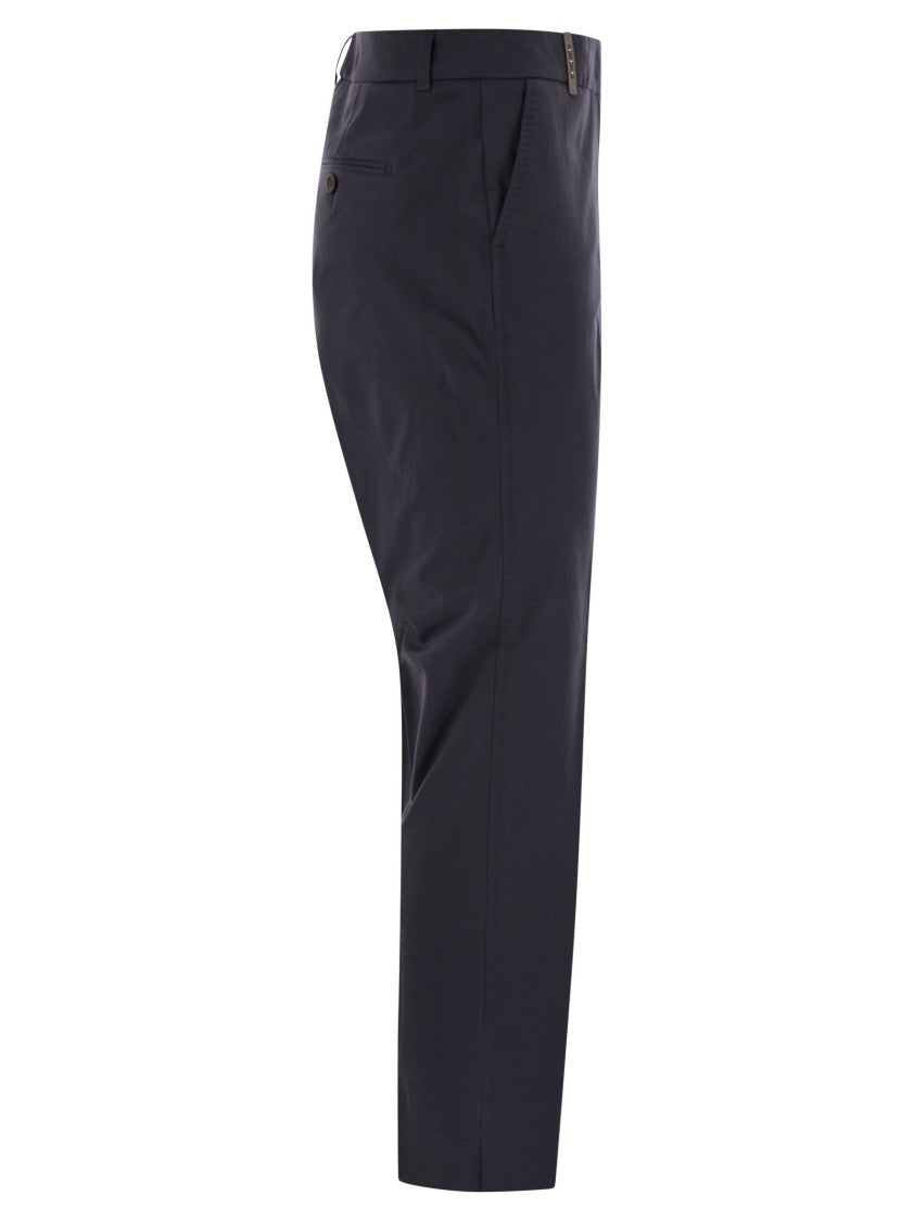 Peserico Light Cotton Satin Cigarette Trousers