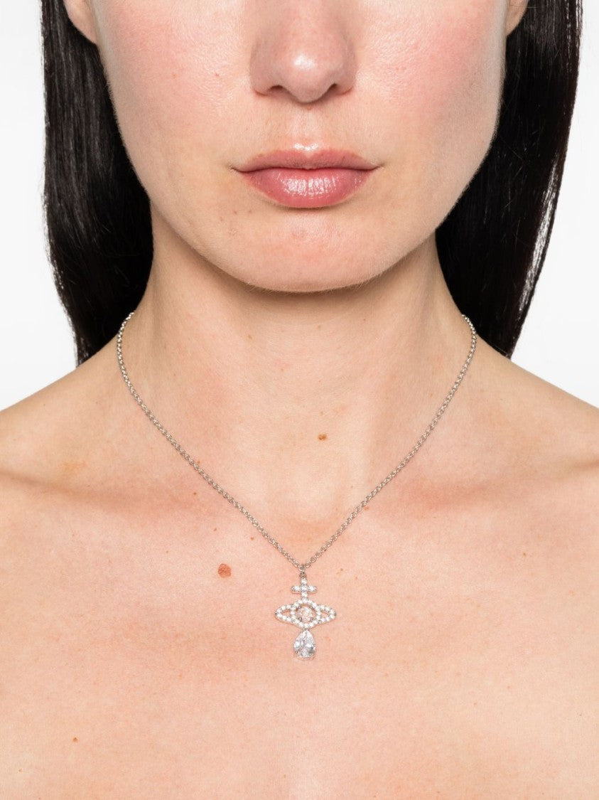 Vivienne Westwood Orb Pendant Necklace With Sparkling Stones