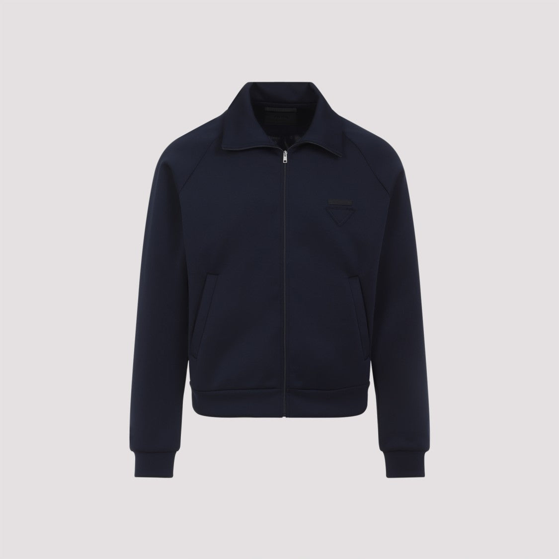 Prada Zip-Up Black Sweatshirt With Design