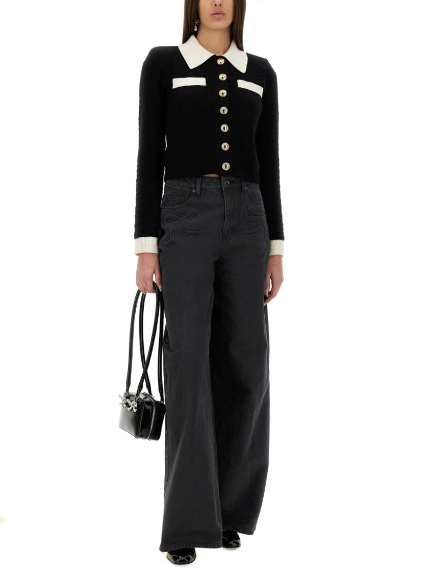 Self-Portrait Jeans With Bow Motif