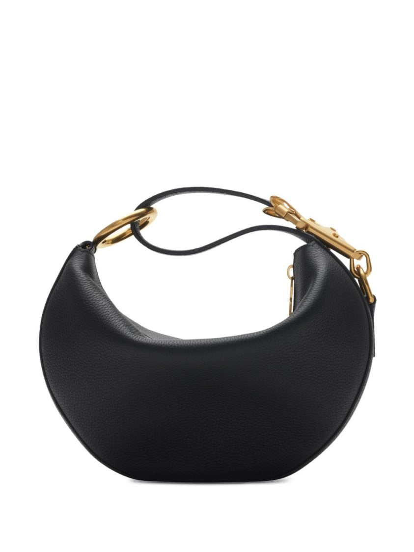 Burberry Crescent-Shaped Black Bag With Gold-Tone Hardware