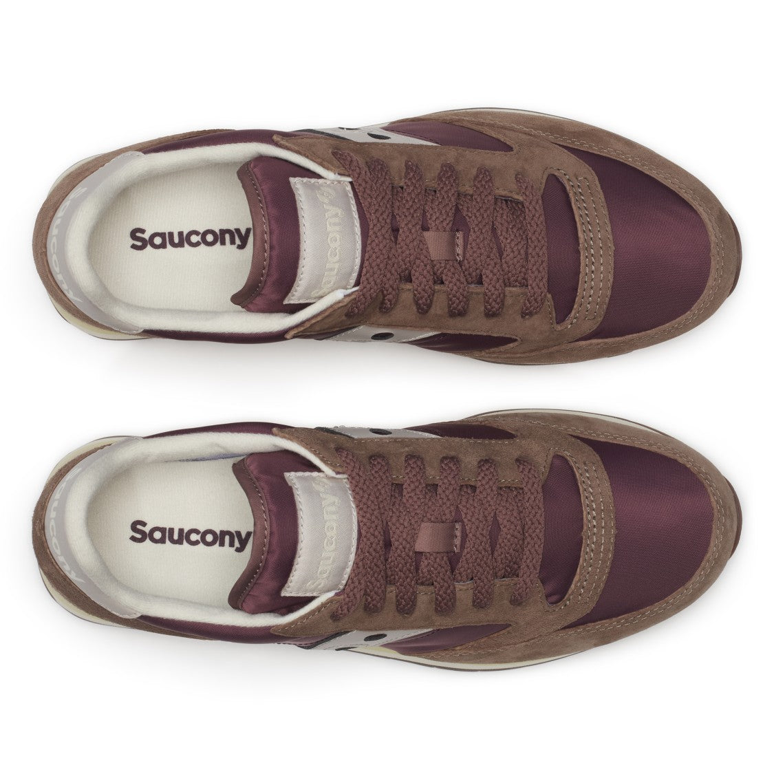 Saucony Brown Suede And Fabric Sneakers With Cushioned Sole