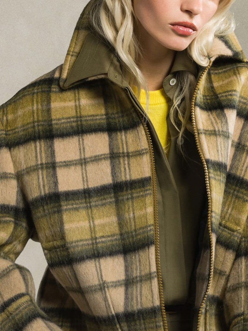 Cruna Cropped Plaid Trench Coat