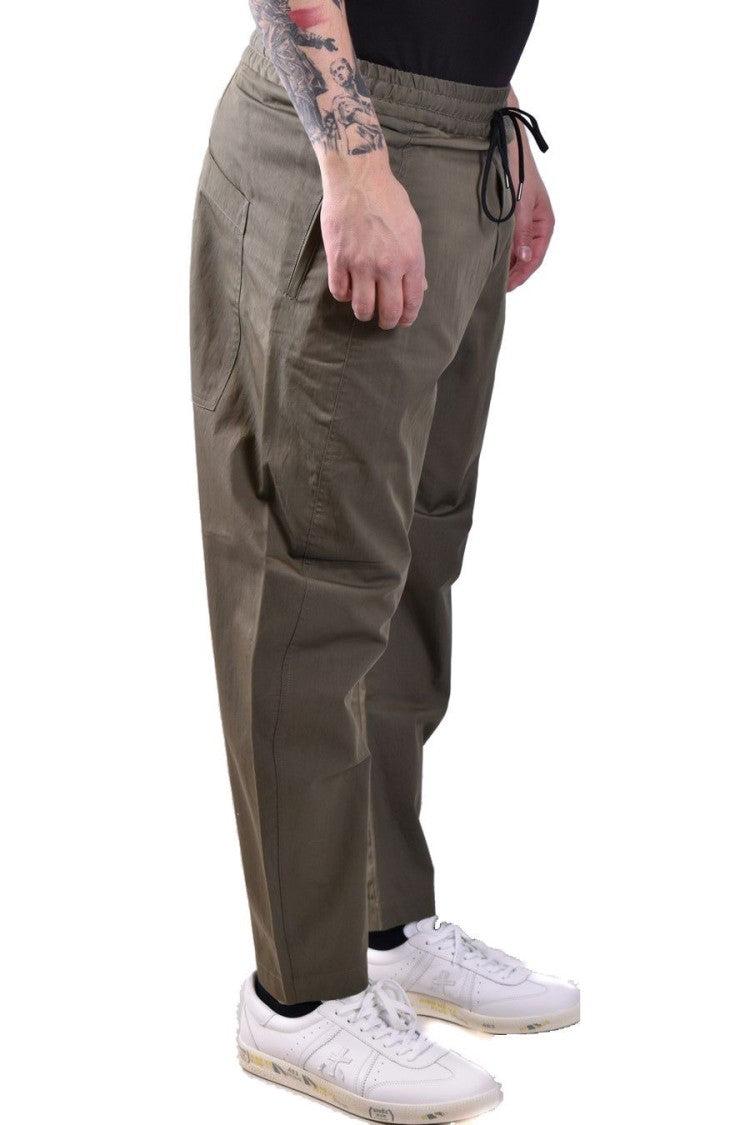 Isabel Benenato Green Cotton Blend Trousers