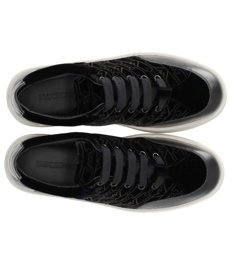 Emporio Armani Black Monogram Sneaker