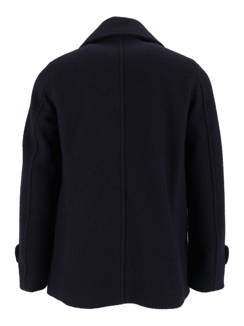 Aspesi Wool Double-Breasted Boxy Coat