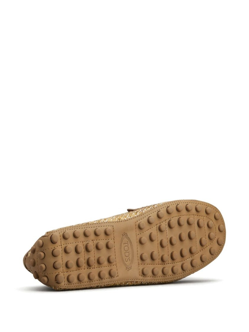 Tod's Textured Upper Slip-On Moccasin Shoes With Rubber Studded Sole