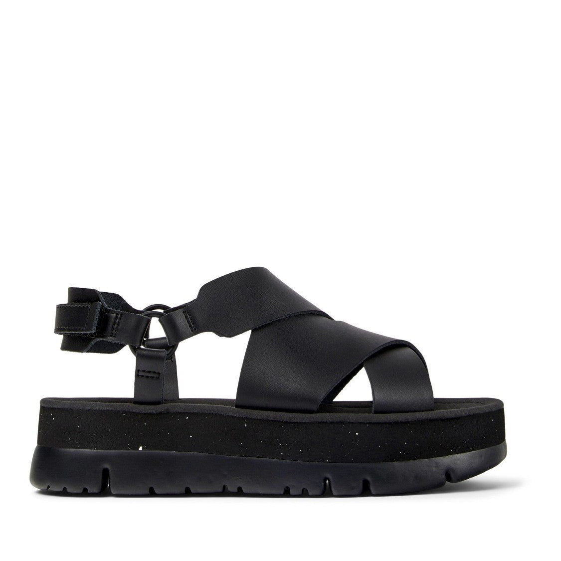 Camper Black Lasted Open-Toe Leather Sandals