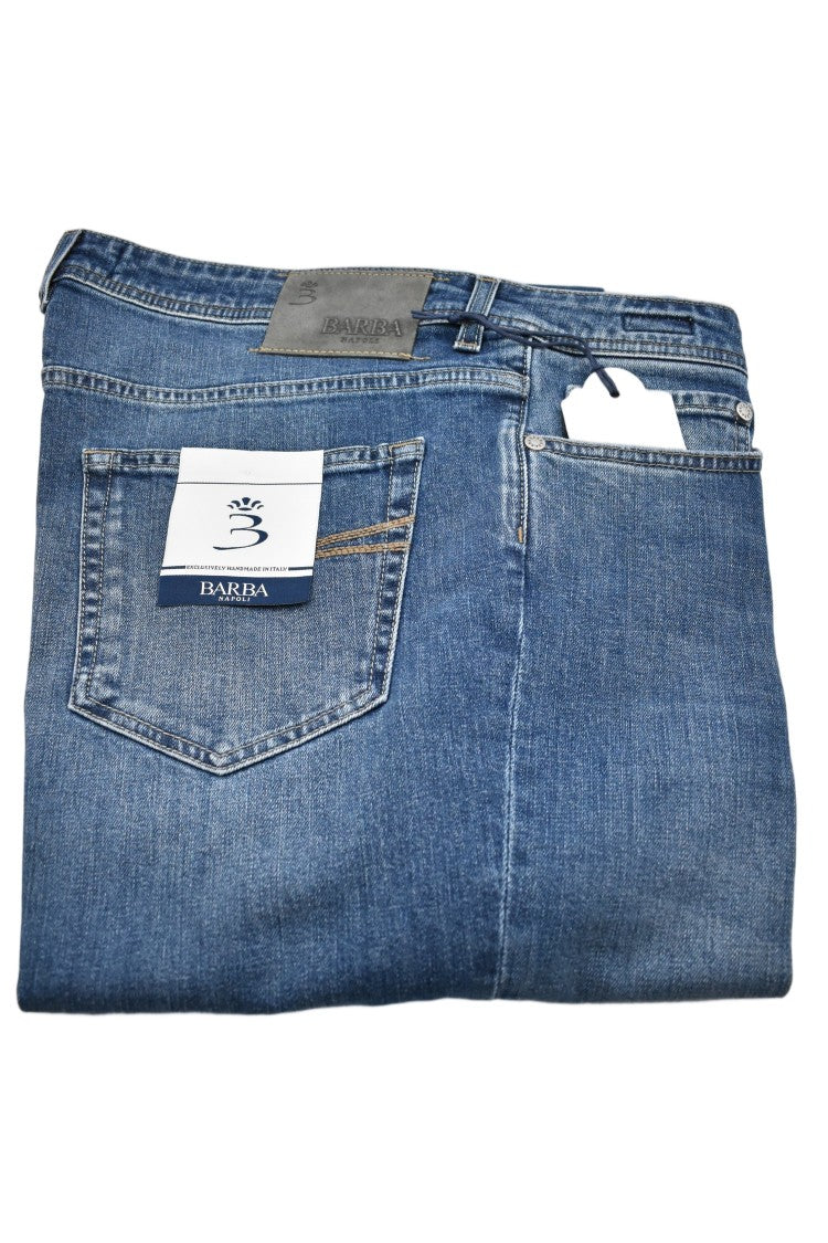 Barba Blue Modern Comfortable Fit Denim Jeans