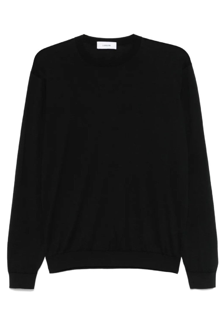 Lardini Classic Black Crew Neck Sweater