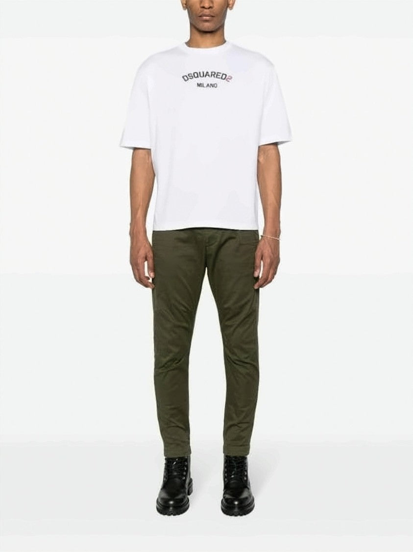 Dsquared2 Classic Crew Neck White Short-Sleeve T-Shirt With Bold Logo Print