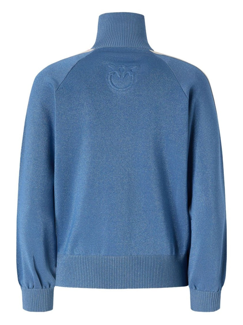 Pinko Zip-Up Sweater With Ribbed Collar