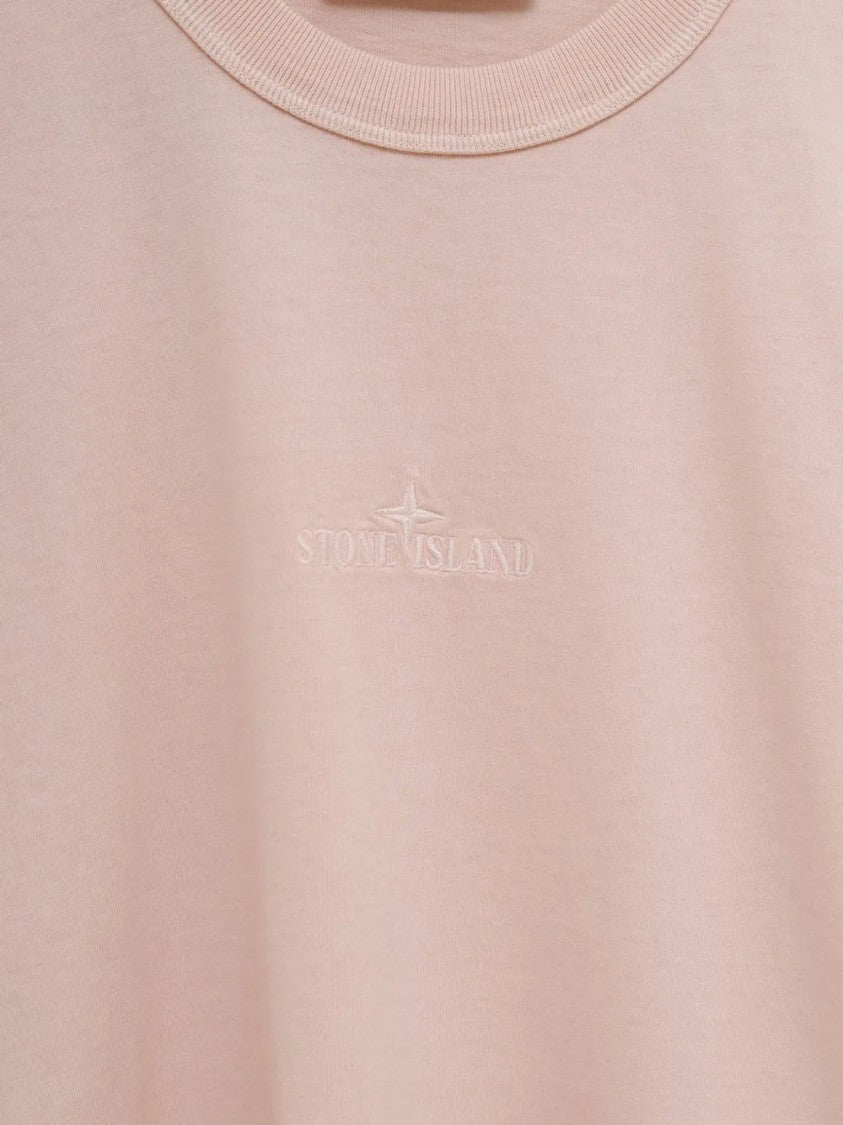 Stone Island Light Pink Crew-Neck T-Shirt
