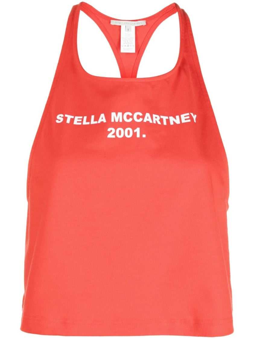 Stella Mccartney Pink Racerback Cropped Cotton Tank Top