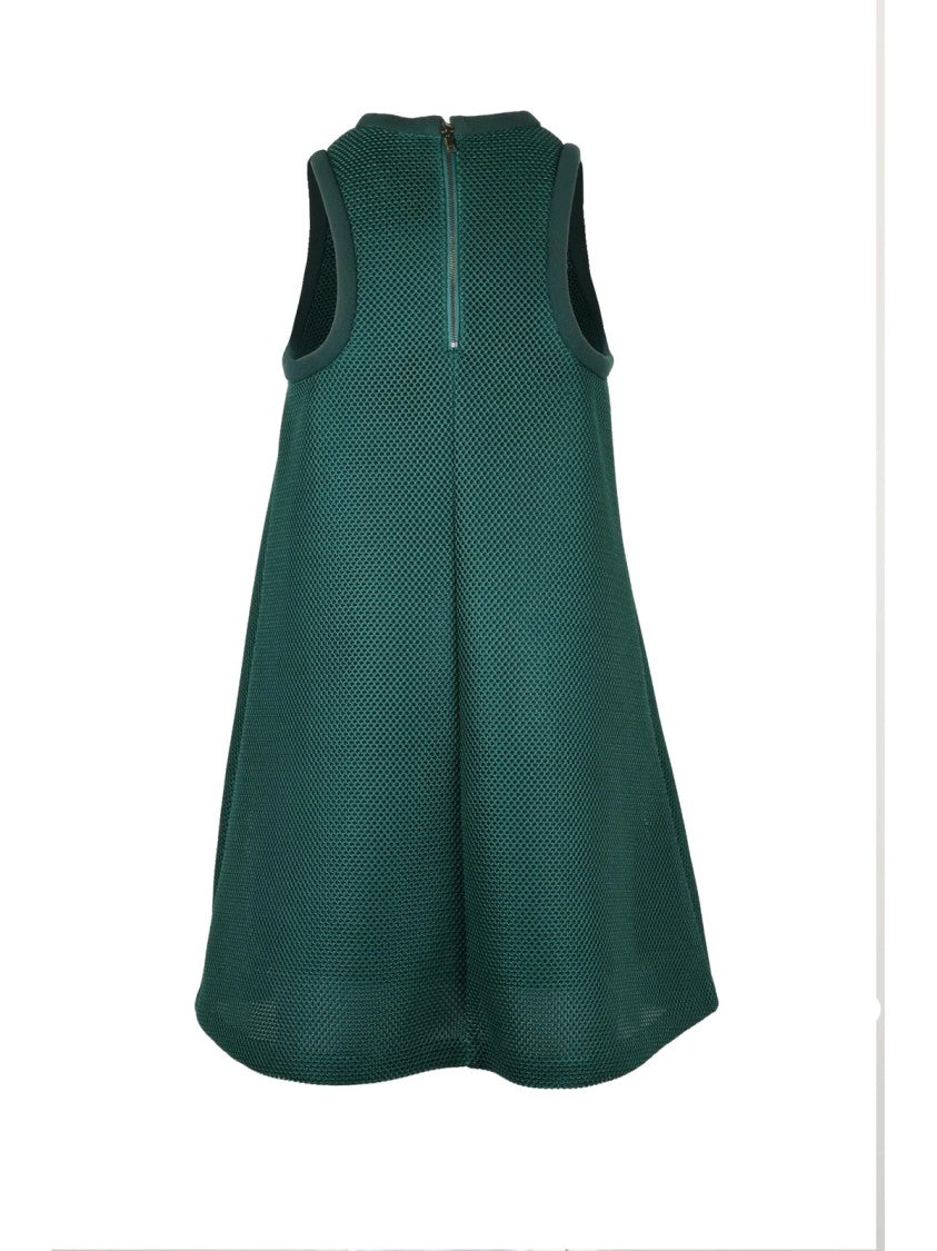Max Mara Flared Sleeveless Dress With Textured Mesh Pattern