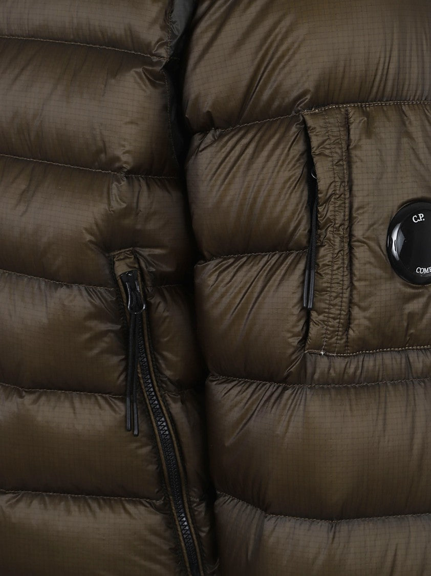 C.P. Company Quilted Padded Green Jacket With High Collar