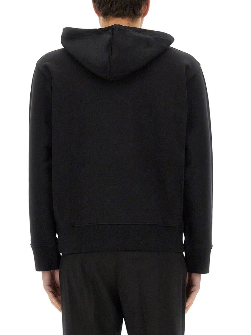 Courrèges Relaxed Black Hoodie With Drawstring Hood