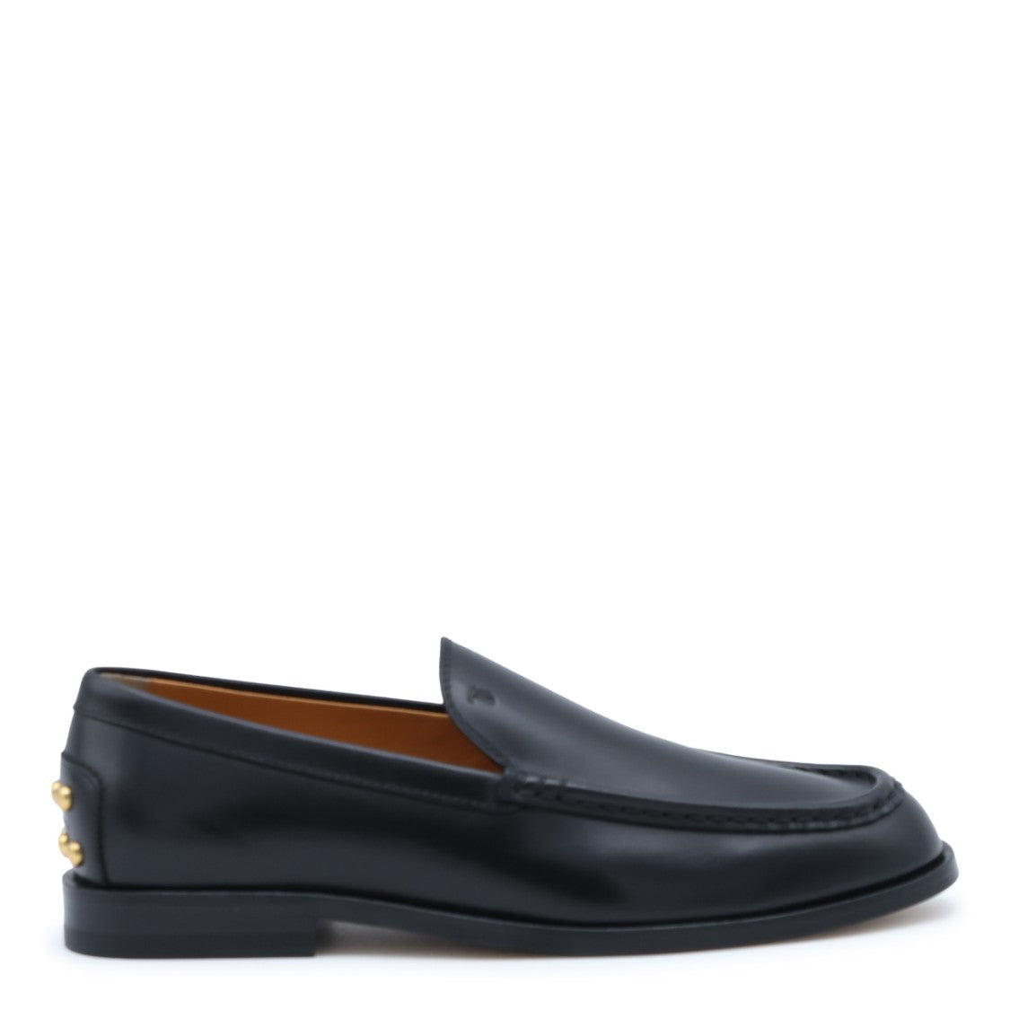 Tod's Round Toe Loafers Slip-On Leather - Black