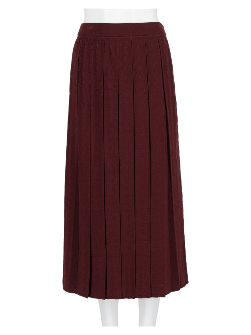 Tory Burch Bordeaux Pleated Knee-Length Skirt