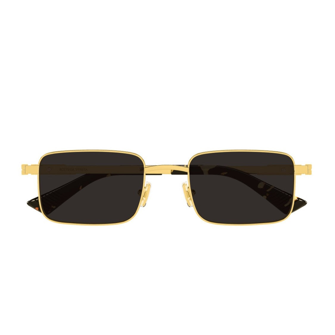 Bottega Veneta Gold Linea Ribbon Metal Rectangular Sunglasses