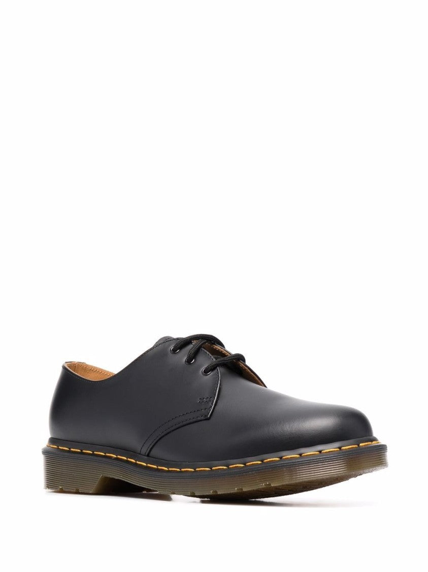 Dr. Martens Low Lace-Up Shoes In Smooth Black Leather