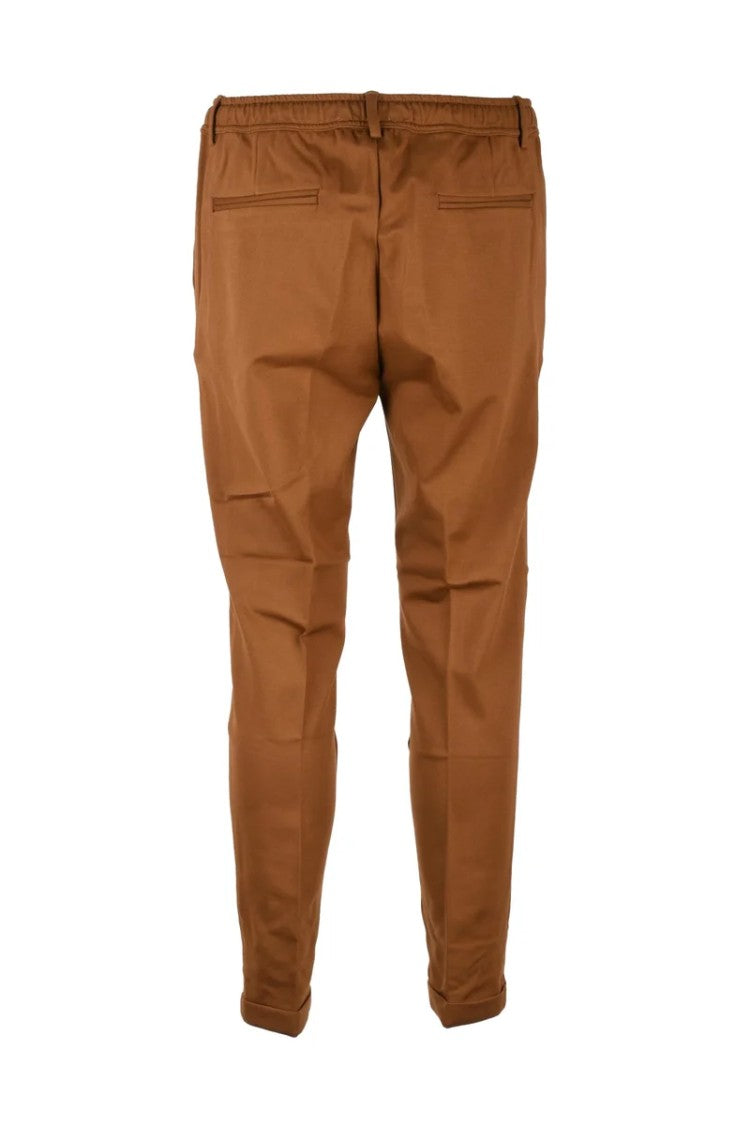 Anto Napoli Brown Cotton Viscose Stretch Trousers