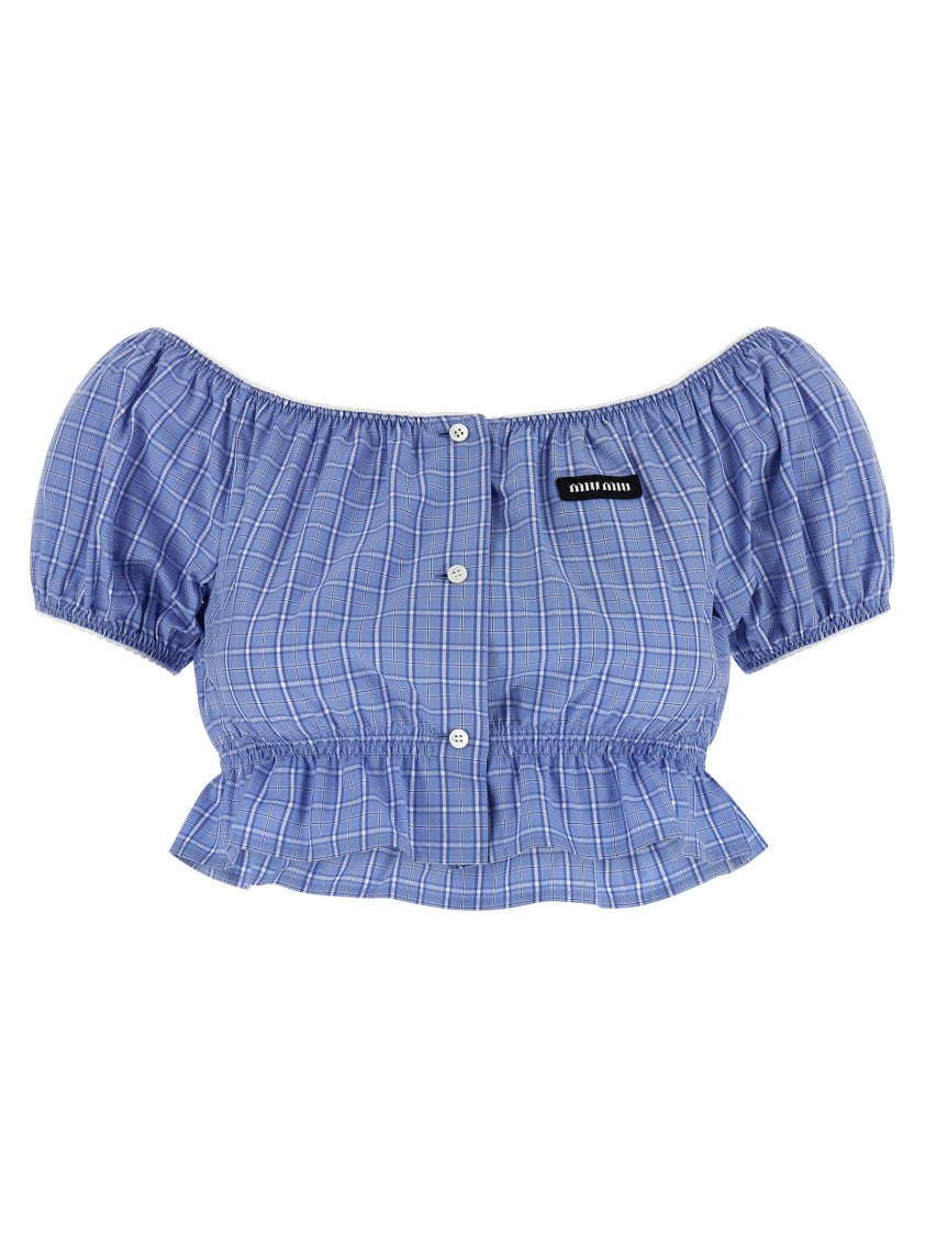 Miu Miu Check Crop Top