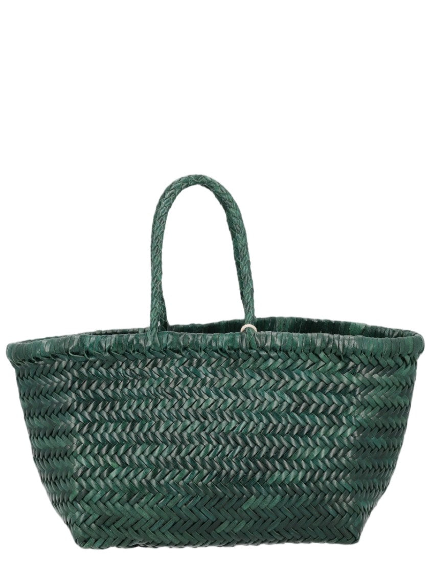 Dragon Diffusion Triple Jump Green Handwoven Leather Basket Bag