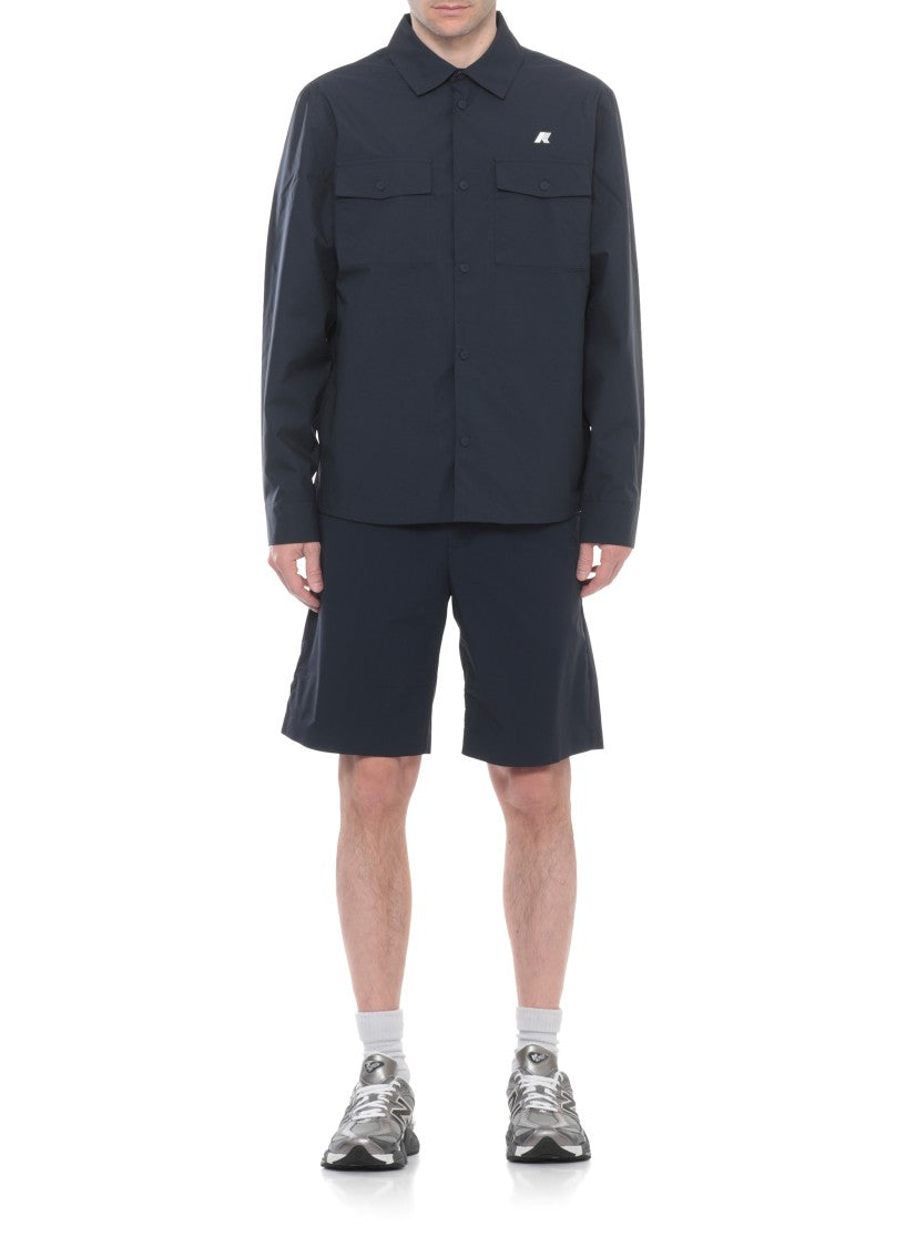 K-Way Blue Umbert Stretch Buttoned Overshirt