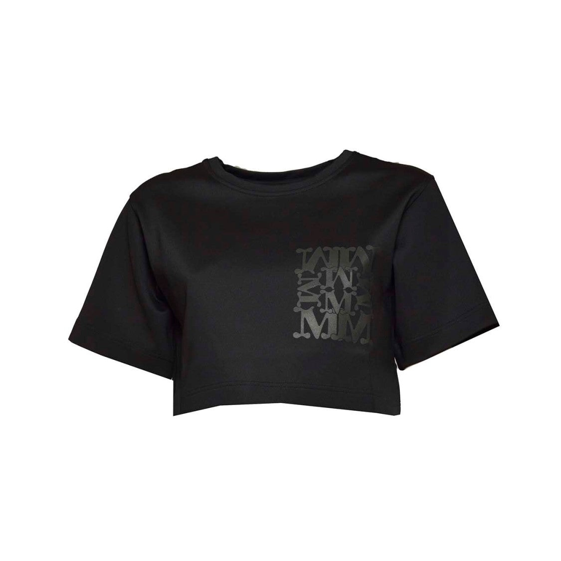 Max Mara Mexico Cropped T-Shirt In Black Jersey