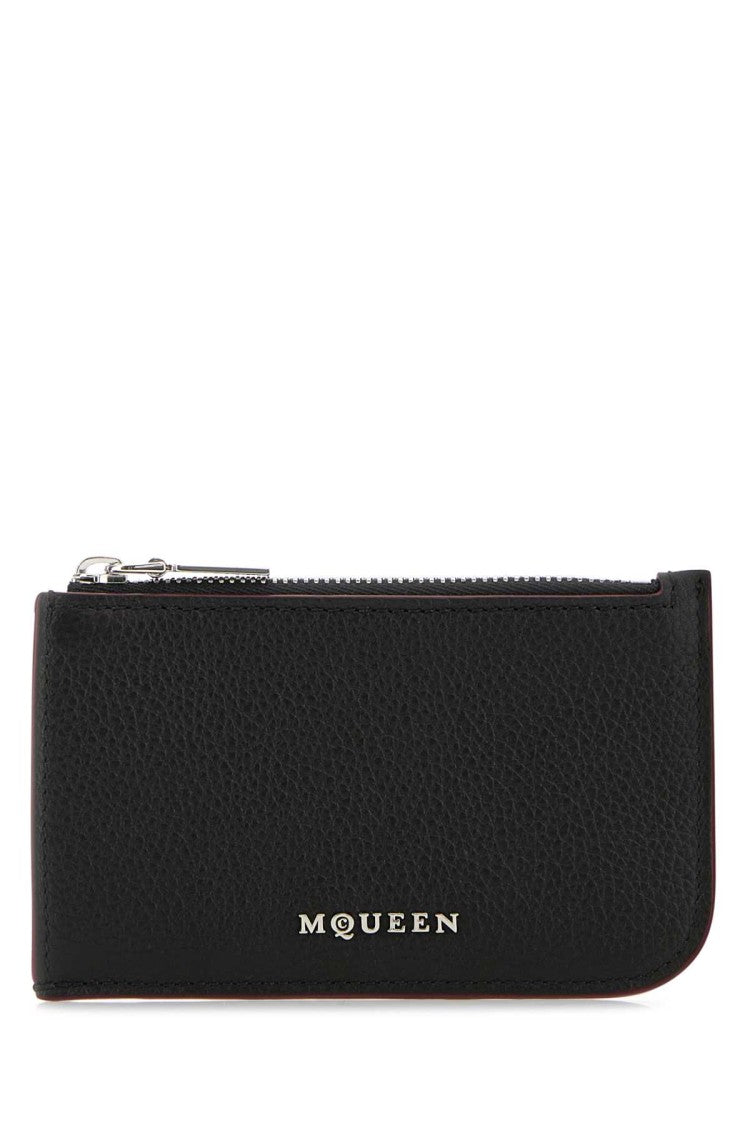 Alexander Mcqueen Black Leather Card Holder