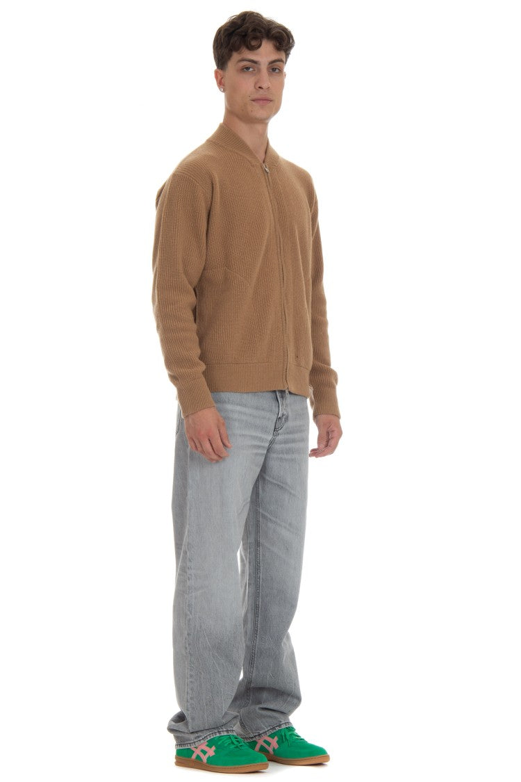 Roberto Collina Ribbed Wool Full-Zip Cardigan