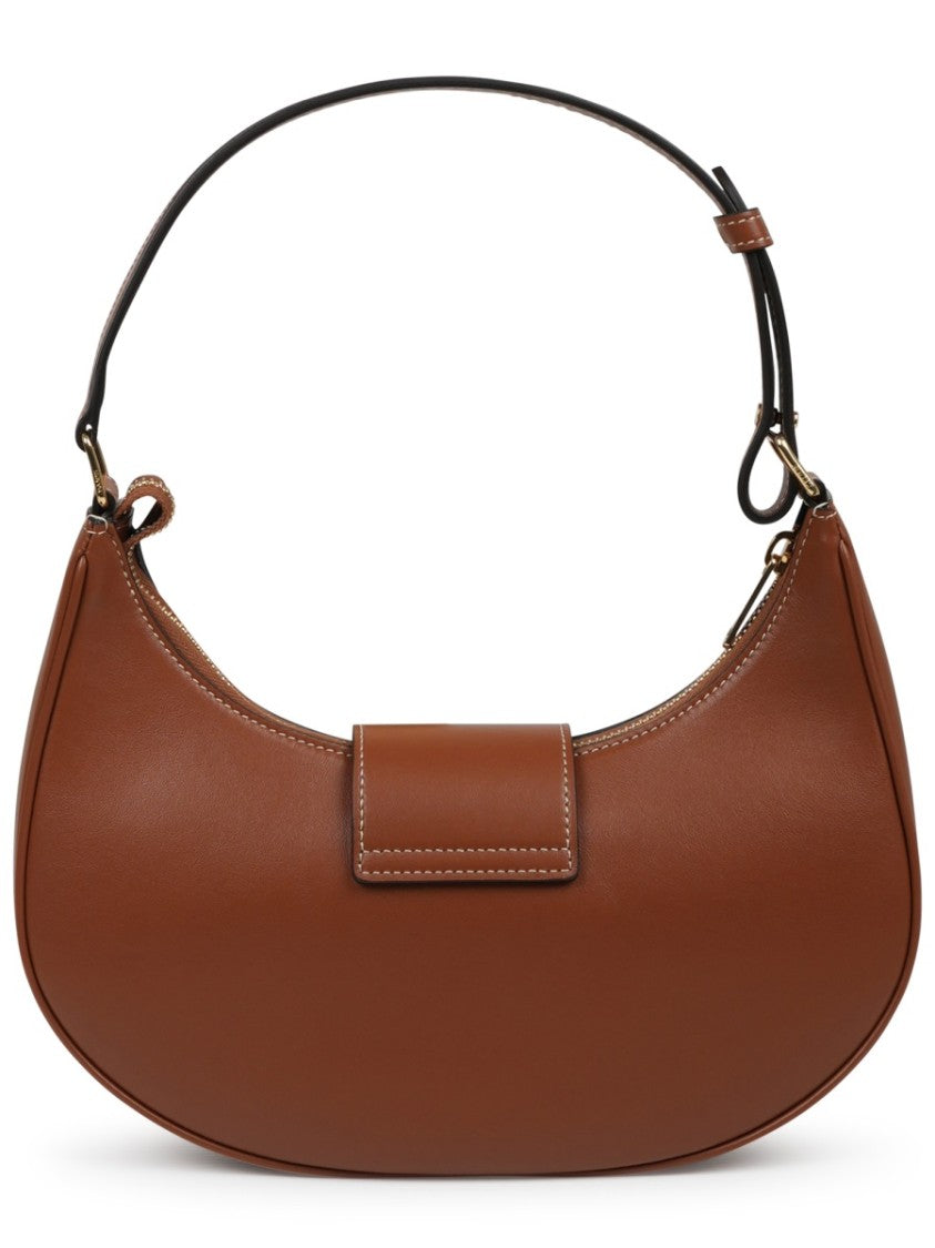 Celine Medium Crescent Handbag In Smooth Calfskin With Gold-Tone Logo