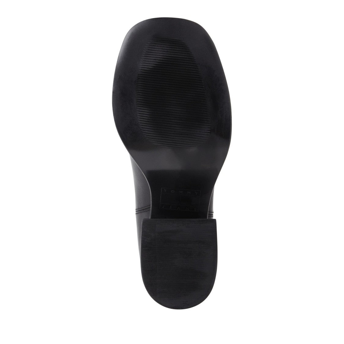 Tommy Jeans Black Sleek Chunky Block Heel Leather Chelsea Boots